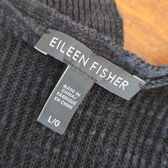 Eileen Fischer | Navy Blue V-Neck Sweater - Picture 3 of 6